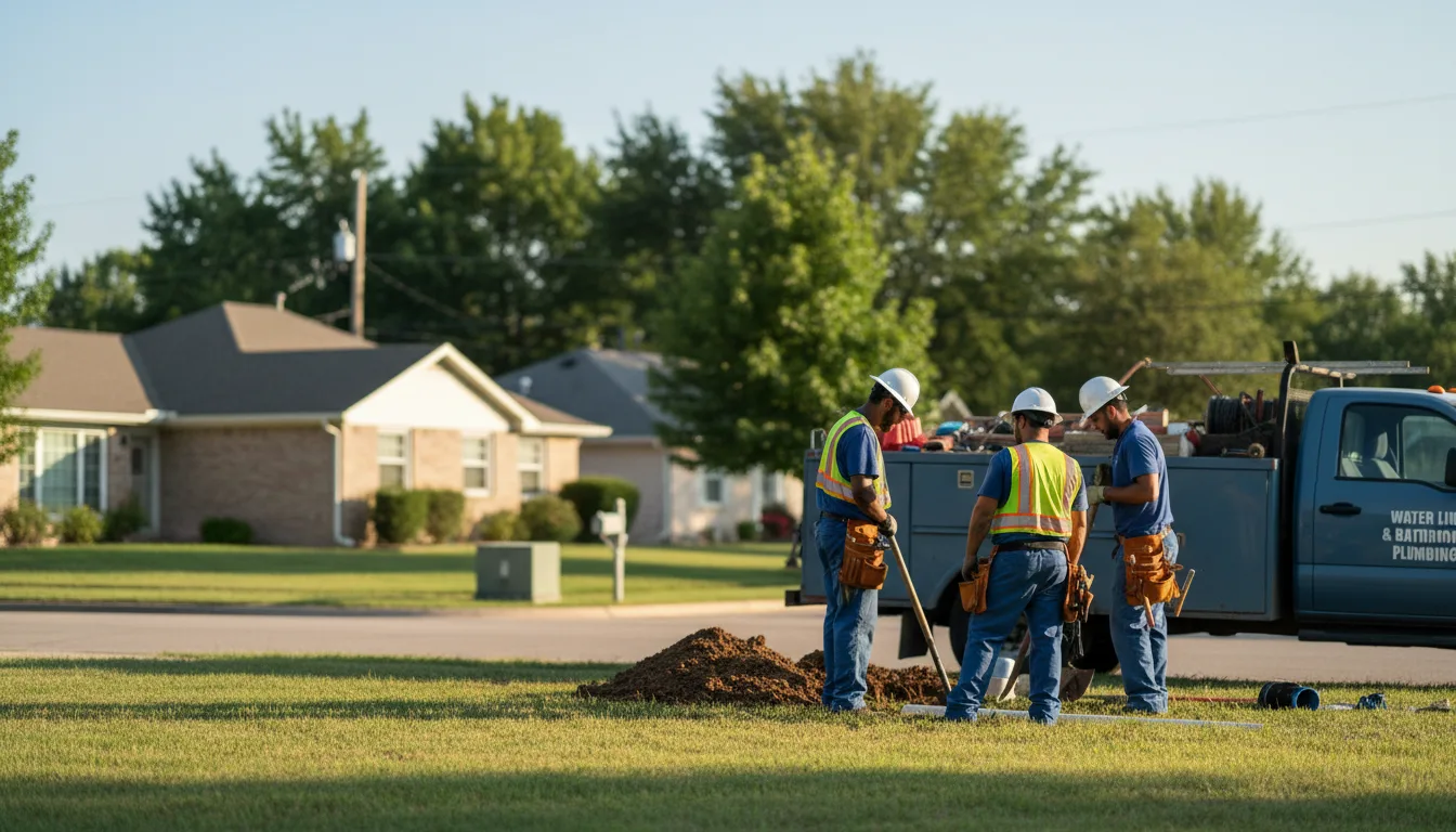 Residential water line and bathroom plumbing service in Olney, TX